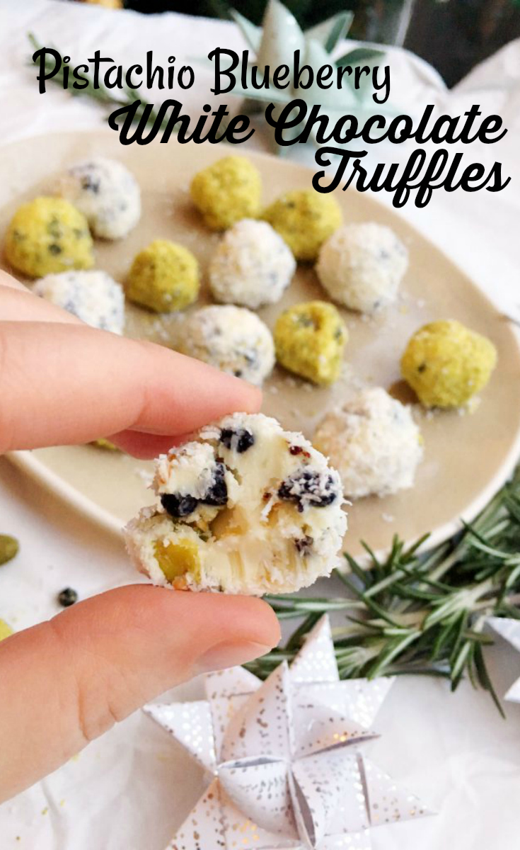 white chocolate pistachio truffles